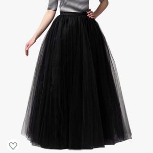 Wedding Planning A-line Maxi Long Tulle Skirt Foor Length Evening Party Skirts